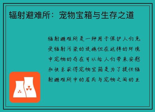 辐射避难所：宠物宝箱与生存之道